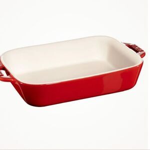 Staub Ceramic Gratin Rectangular Baking Dish- Cherry